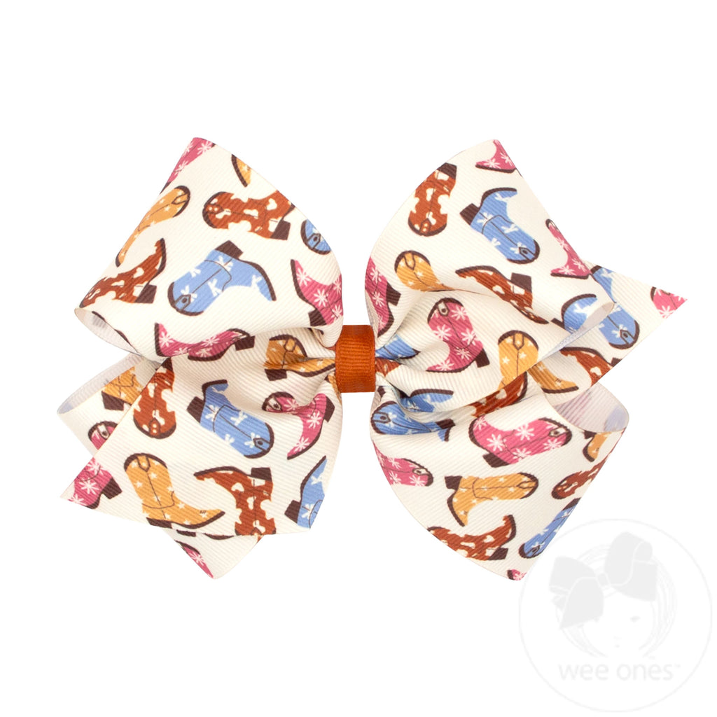 King Cowgirl Boots Print Hair Bow