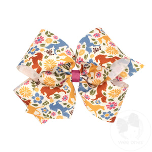 King Western Floral Print Hair Bow
