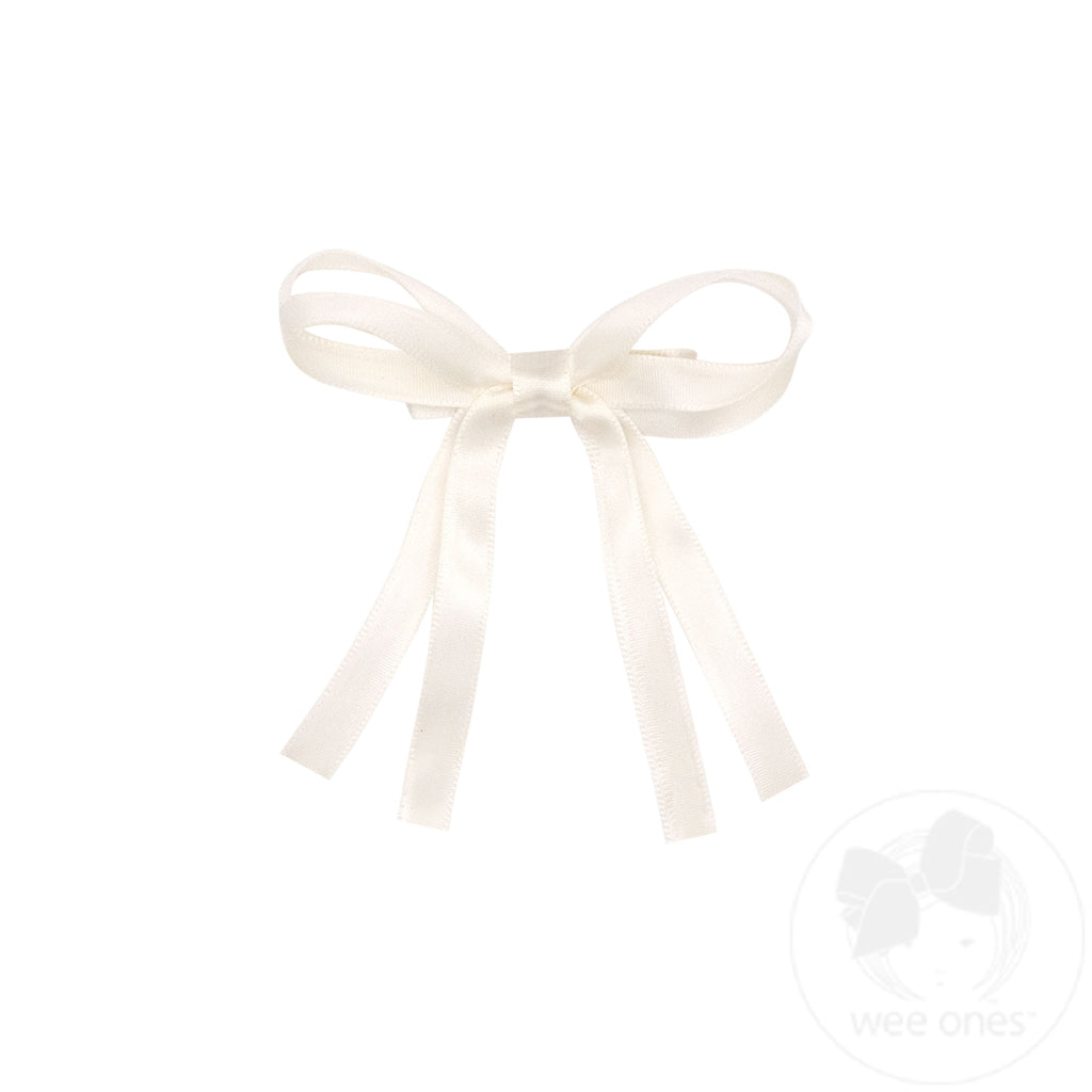 Tiny Satin Double Loop Streamer Bow