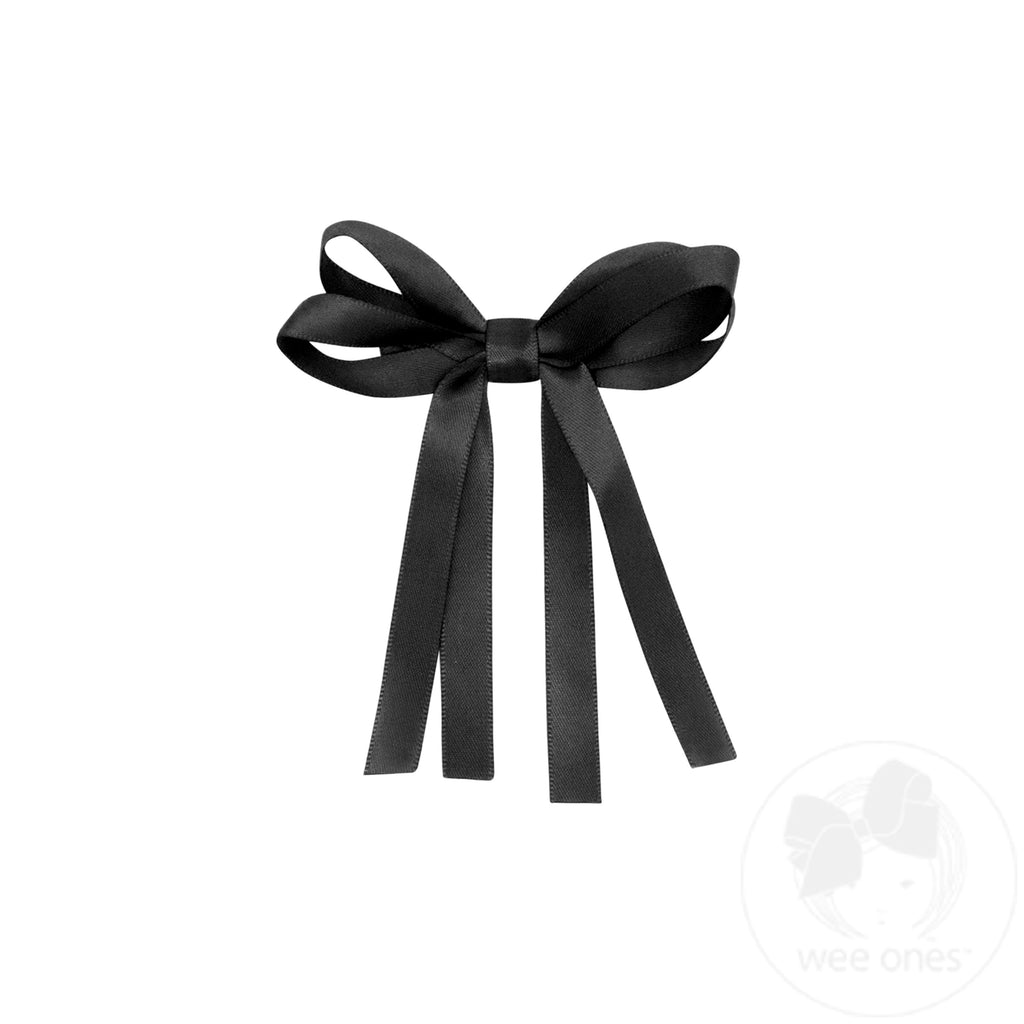 Tiny Satin Double Loop Streamer Bow
