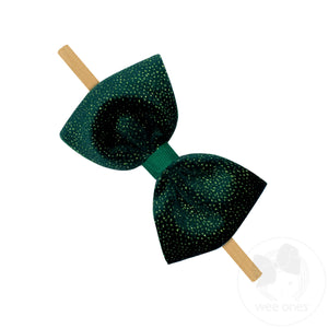 Medium Sparkle Velvet Grosgrain Underlay Bowtie on Baby Band