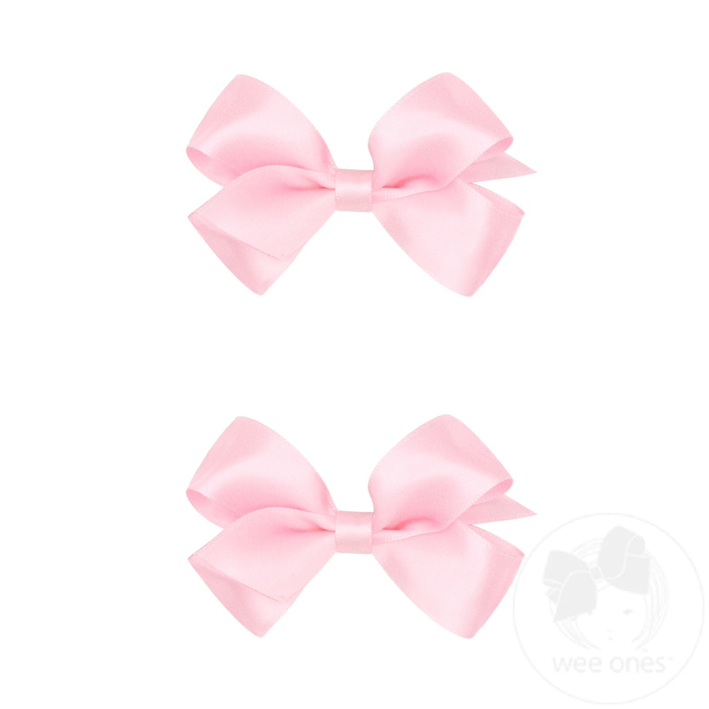 Mini Satin Hair Bow Two Pack
