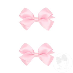 Mini Satin Hair Bow Two Pack