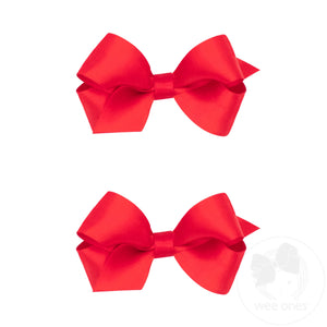 Mini Satin Hair Bow Two Pack