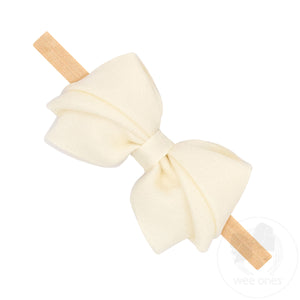 Small Pleated Organza Grosgrain Underlay Bow on Baby Band