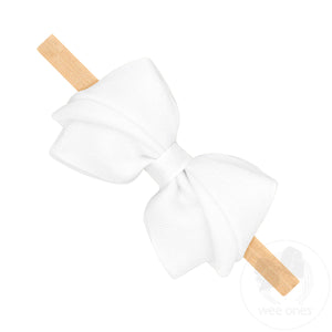 Small Pleated Organza Grosgrain Underlay Bow on Baby Band