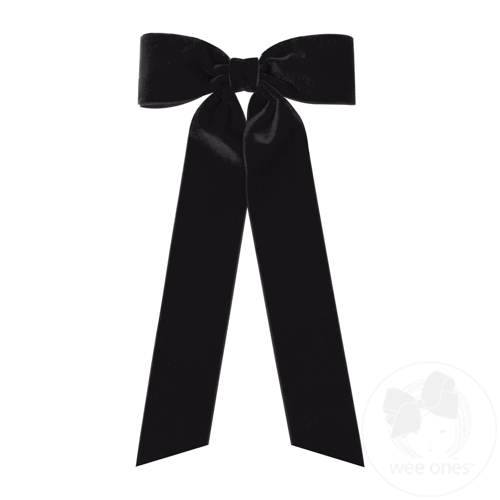 Medium Velvet Hair Bow with Streamer Tails