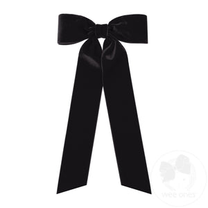 Medium Velvet Hair Bow with Streamer Tails