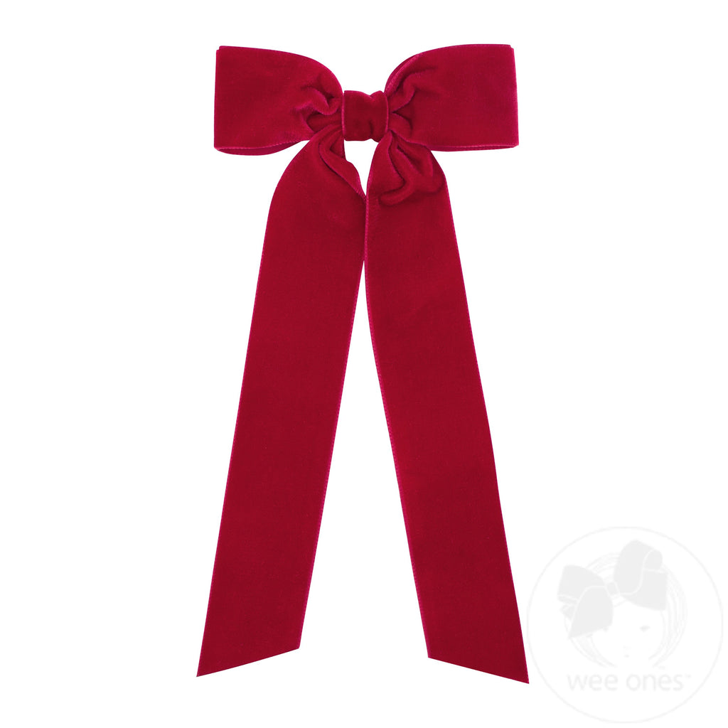 Medium Velvet Hair Bow with Streamer Tails