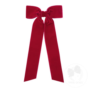 Medium Velvet Hair Bow with Streamer Tails