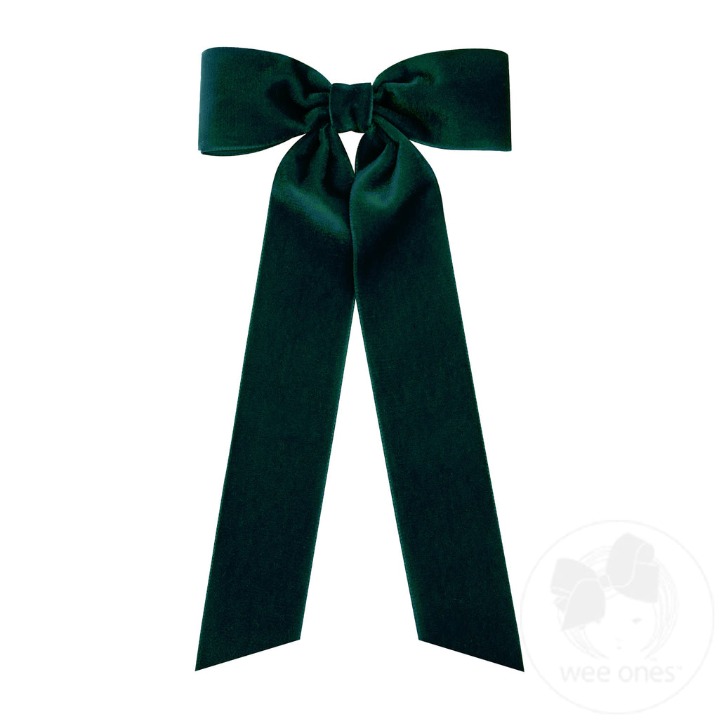 Medium Velvet Hair Bow with Streamer Tails