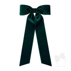 Medium Velvet Hair Bow with Streamer Tails