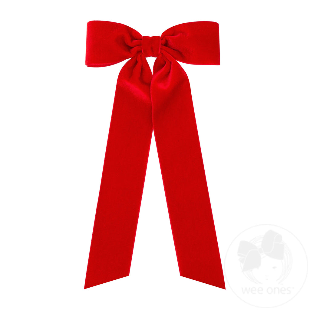 Medium Velvet Hair Bow with Streamer Tails