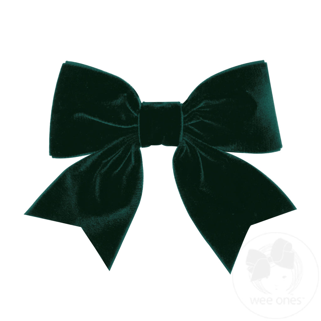 Medium Velvet Two-Loop Bow with Fancy Cut Tail