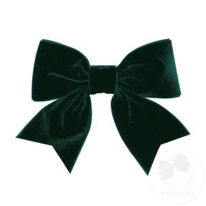 Medium Velvet Two-Loop Bow with Fancy Cut Tail