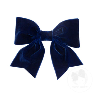 Medium Velvet Two-Loop Bow with Fancy Cut Tail