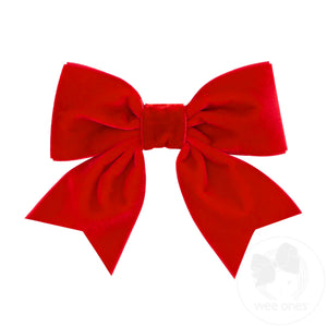 Medium Velvet Two-Loop Bow with Fancy Cut Tail