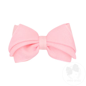Small Pleated Organza Grosgrain Underlay Bow