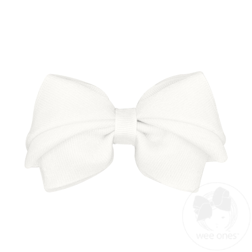 Small Pleated Organza Grosgrain Underlay Bow