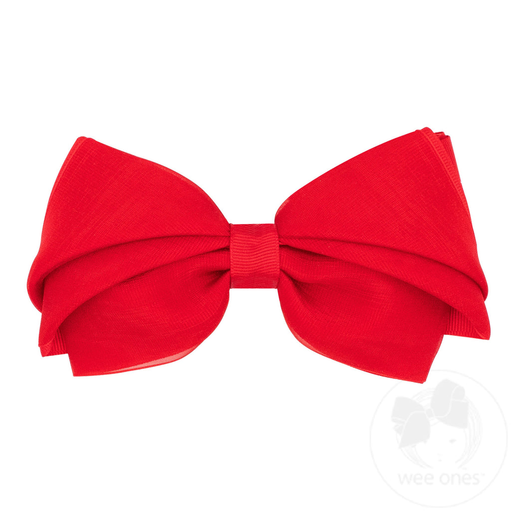 Mini King Pleated Organza Grosgrain Underlay Bow
