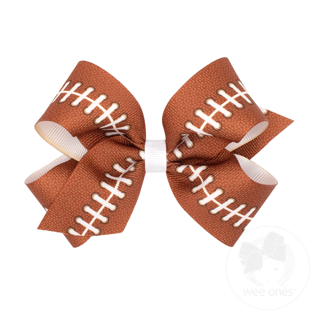 Medium Grosgrain Football Print Hair Bow