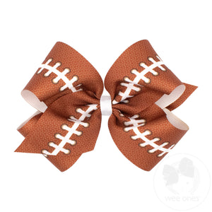King Grosgrain Football Print Hair Bow