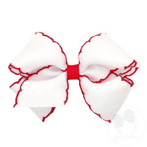 Small Moonstitch Grosgrain Hair Bow with Contrasting Wrap