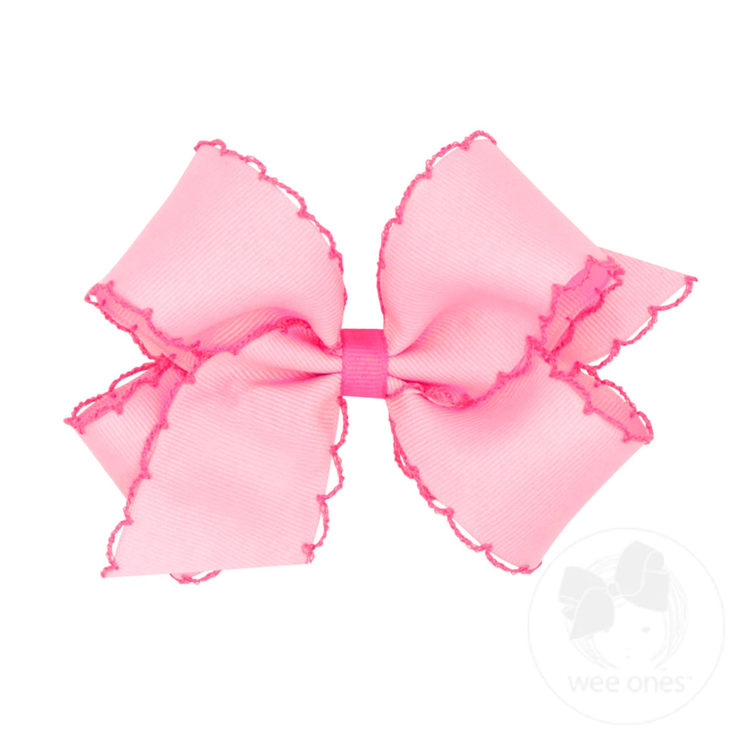 Medium Moonstitch Grosgrain Hair Bow with Contrasting Wrap