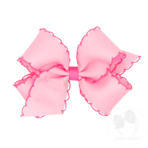 Medium Moonstitch Grosgrain Hair Bow with Contrasting Wrap