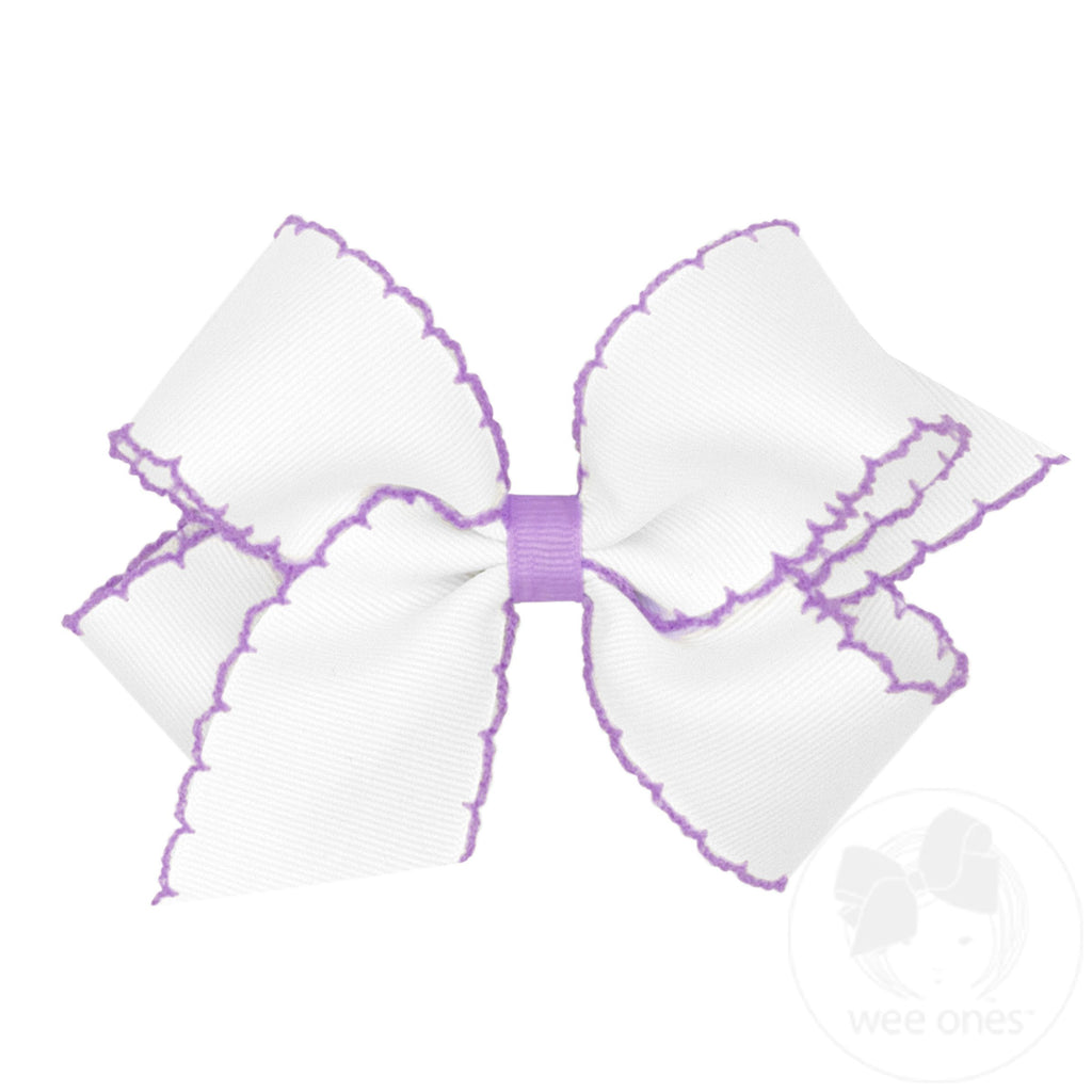Medium Moonstitch Grosgrain Hair Bow with Contrasting Wrap