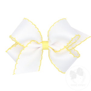 Medium Moonstitch Grosgrain Hair Bow with Contrasting Wrap