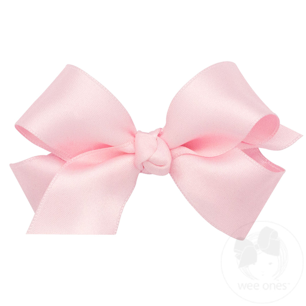 Mini French Satin Girls Hair Bow (Knot Wrap)