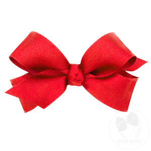 Mini French Satin Girls Hair Bow (Knot Wrap)