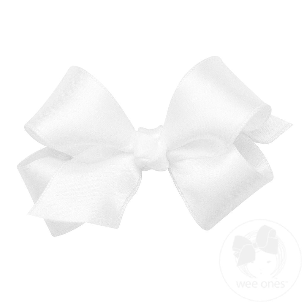 Mini French Satin Girls Hair Bow (Knot Wrap)