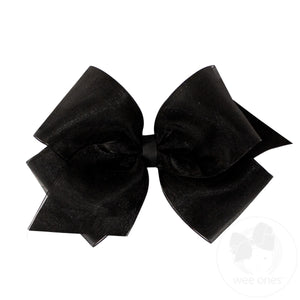 King Organza and Grosgrain Overlay Hair Bow