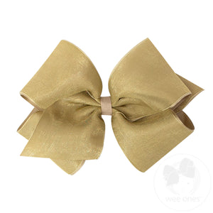 King Organza and Grosgrain Overlay Hair Bow