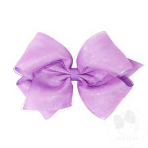 King Organza and Grosgrain Overlay Hair Bow