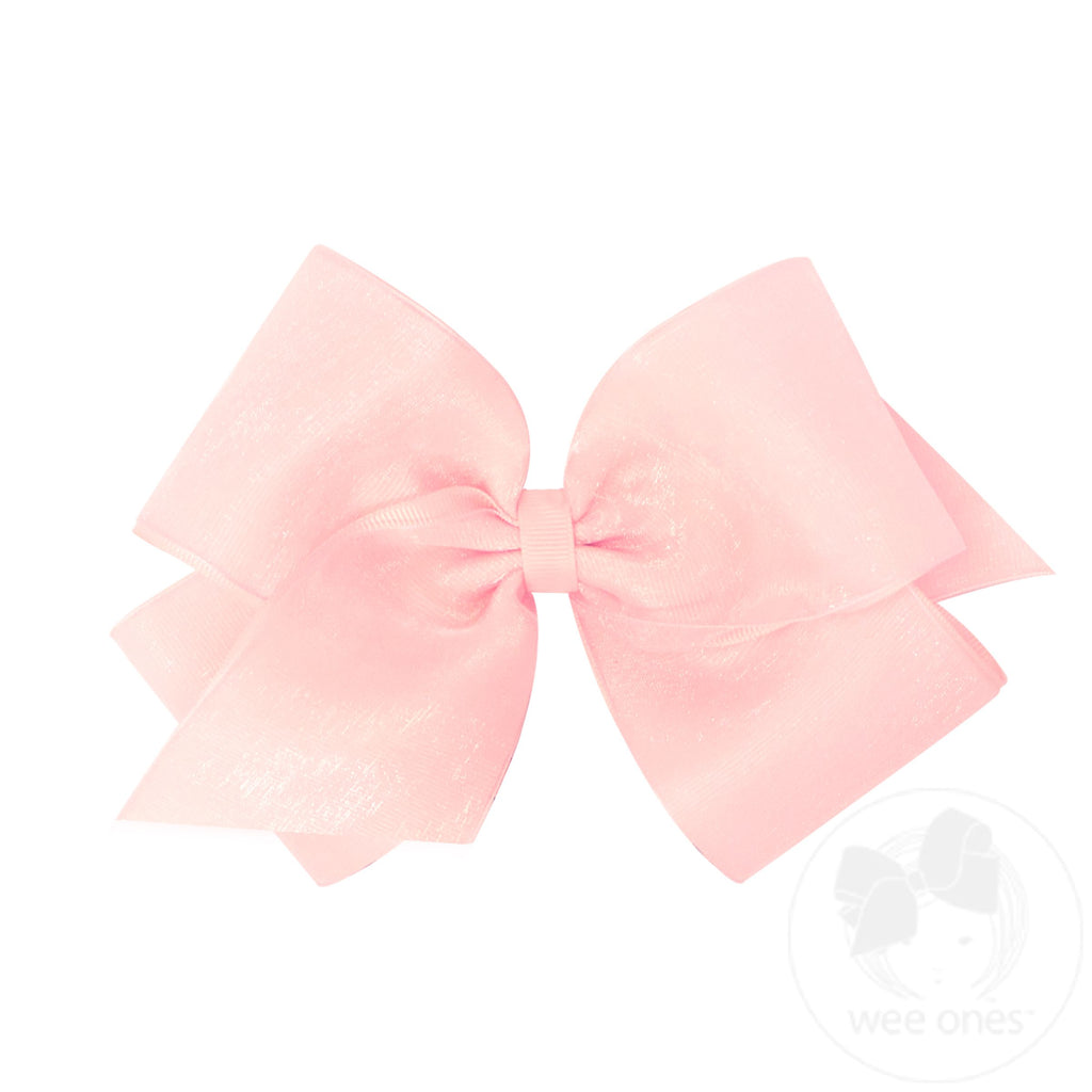 King Organza and Grosgrain Overlay Hair Bow