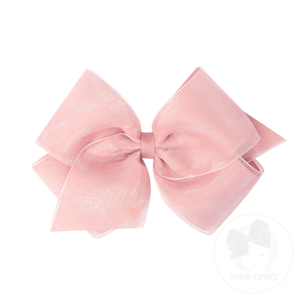 King Organza and Grosgrain Overlay Hair Bow