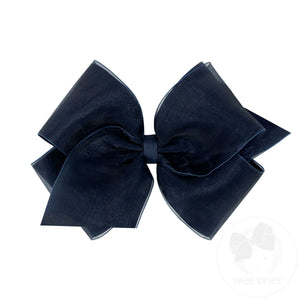 King Organza and Grosgrain Overlay Hair Bow