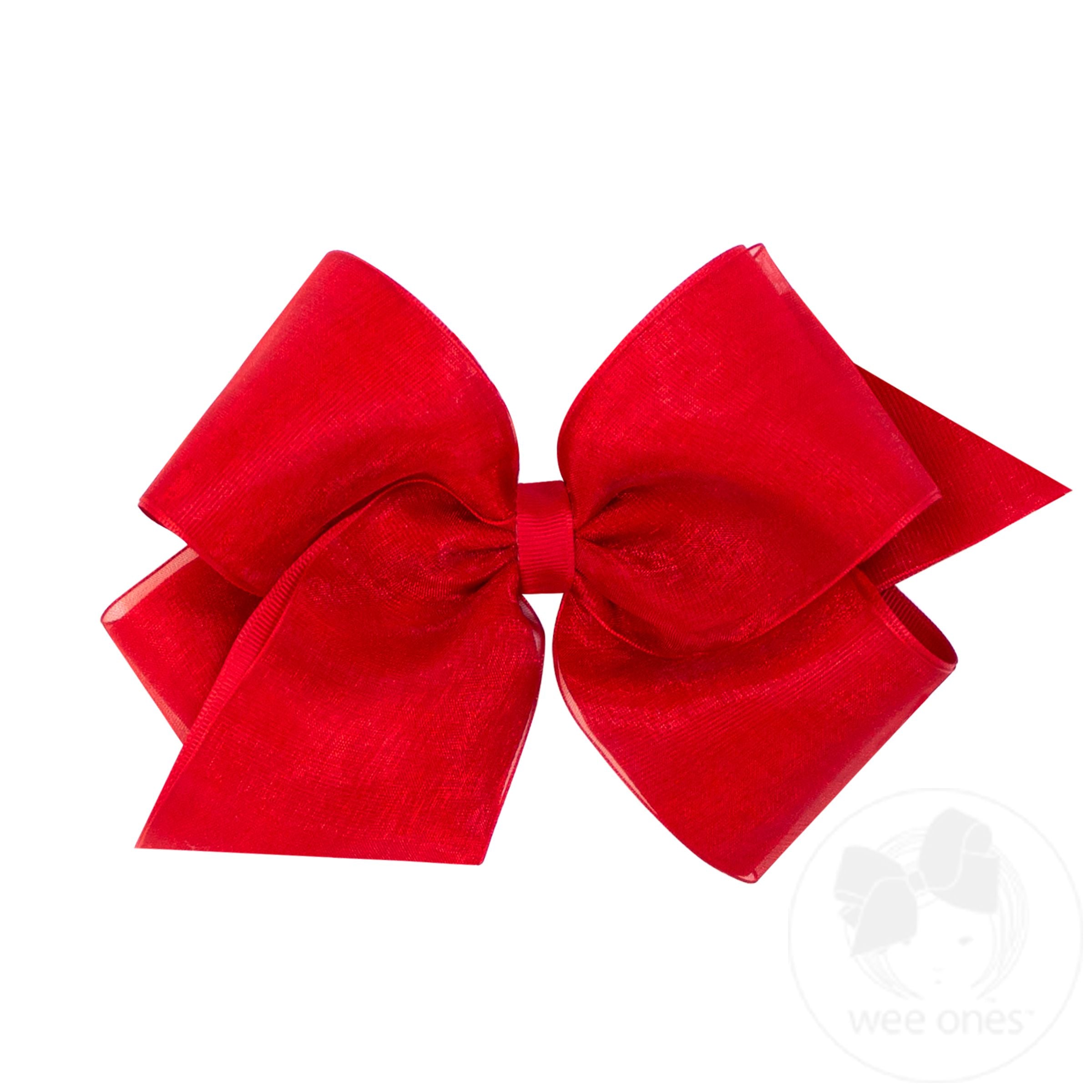 King Organza and Grosgrain Overlay Hair Bow - BLUE | Wee