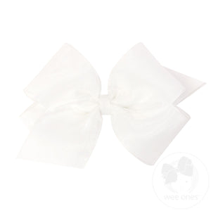 King Organza and Grosgrain Overlay Hair Bow