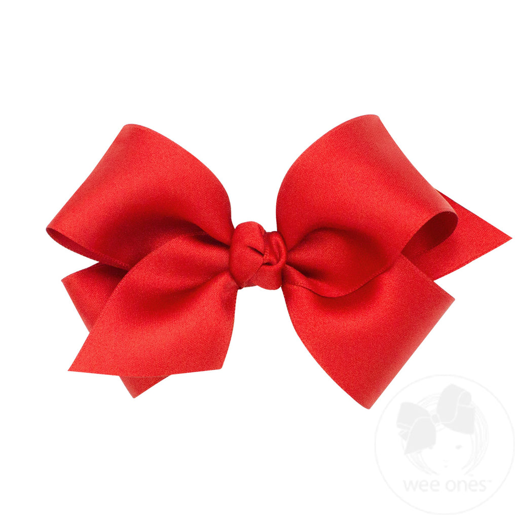 Small French Satin Girls Hair Bow (Knot Wrap)