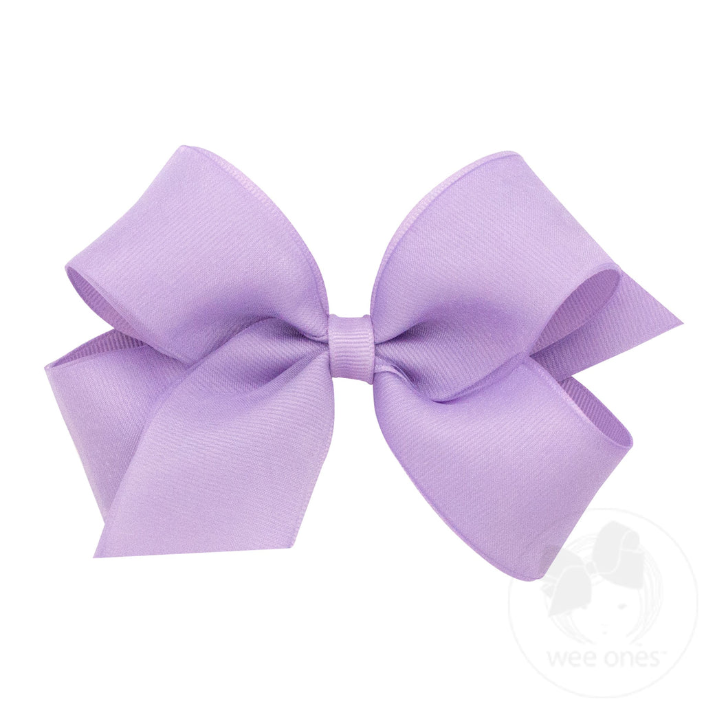 Medium Organza and Grosgrain Overlay Hair Bow