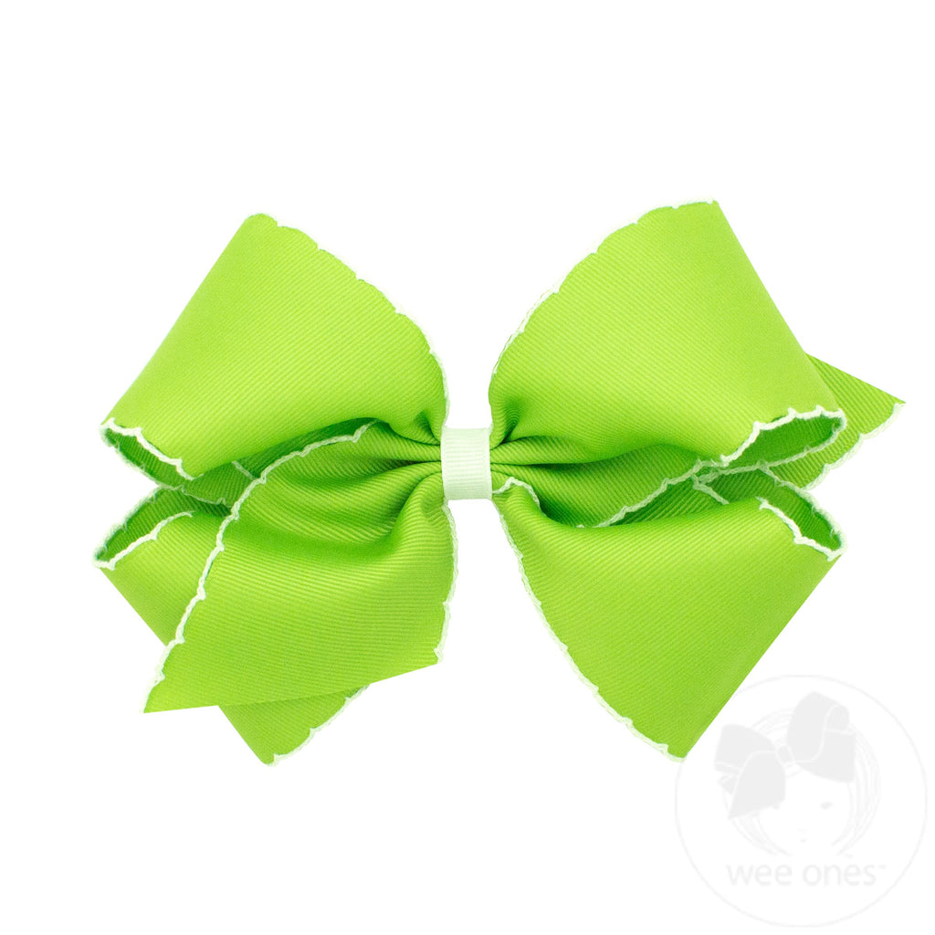 King Moonstitch Grosgrain Hair Bow with Contrasting Wrap