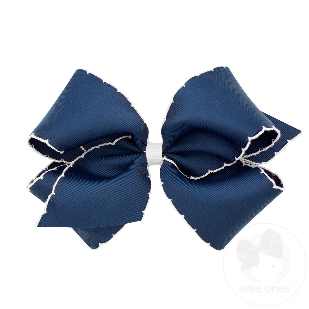 King Moonstitch Grosgrain Hair Bow with Contrasting Wrap