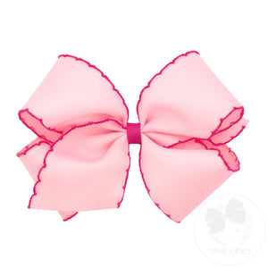 King Moonstitch Grosgrain Hair Bow with Contrasting Wrap