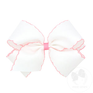 King Moonstitch Grosgrain Hair Bow with Contrasting Wrap