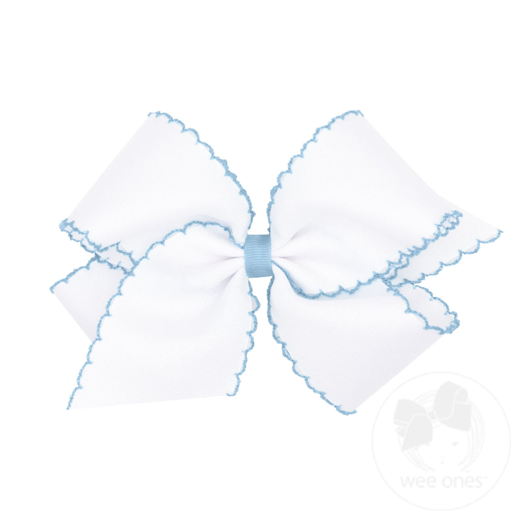 King Moonstitch Grosgrain Hair Bow with Contrasting Wrap