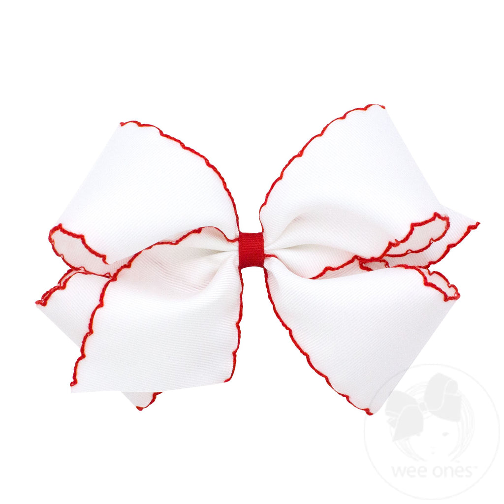 King Moonstitch Grosgrain Hair Bow with Contrasting Wrap